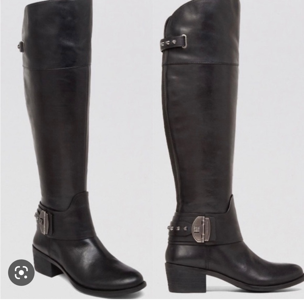 NWT Vince Camuto boots Beatrix size 8.5 Wide Calf Black Leather bikercore